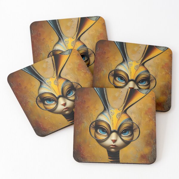 Item preview, Retro rabbits in a surreal vintage style designed and sold by WhimsyArt ○ Studio.