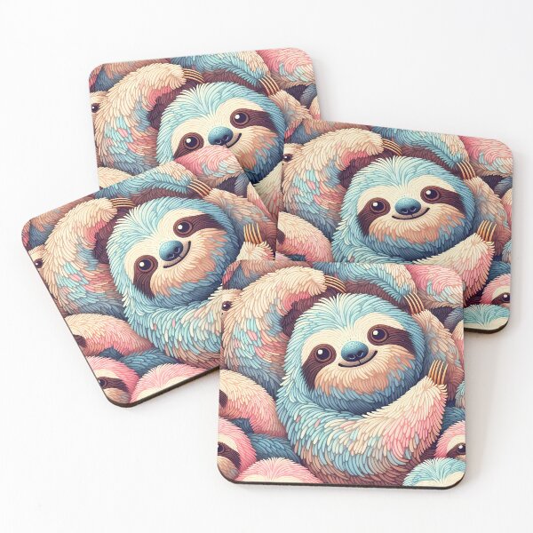 Item preview, Cute Pastel Blue and Pink Sloth Seamless Pattern designed and sold by DesignsByDessie.