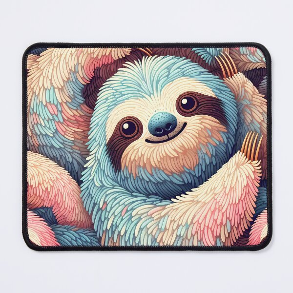 Item preview, Cute Pastel Blue and Pink Sloth Seamless Pattern designed and sold by DesignsByDessie.