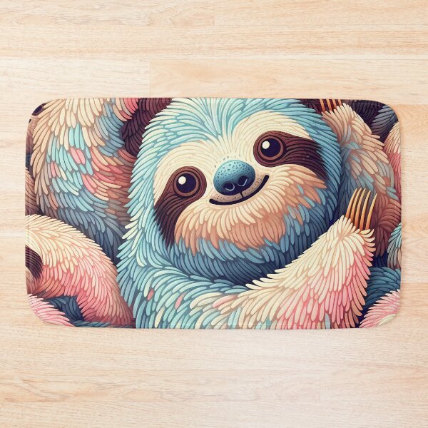 Item preview, Cute Pastel Blue and Pink Sloth Seamless Pattern designed and sold by DesignsByDessie.