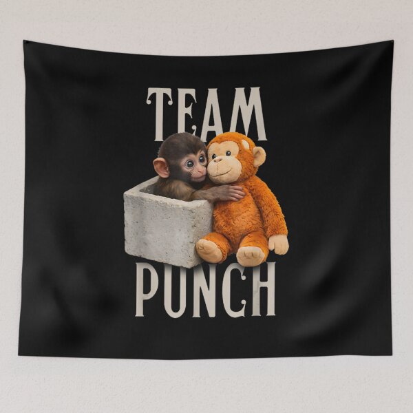 Item preview, Team Punch Baby Monkey and Orange Plushie in Concrete Block Art designed and sold by NgumohaLanke.