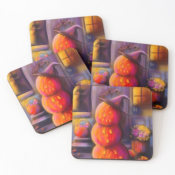 Item preview, Spooky Halloween House with Pumpkins and Witch - Trick or Treat  designed and sold by ArtbyPriscilla.