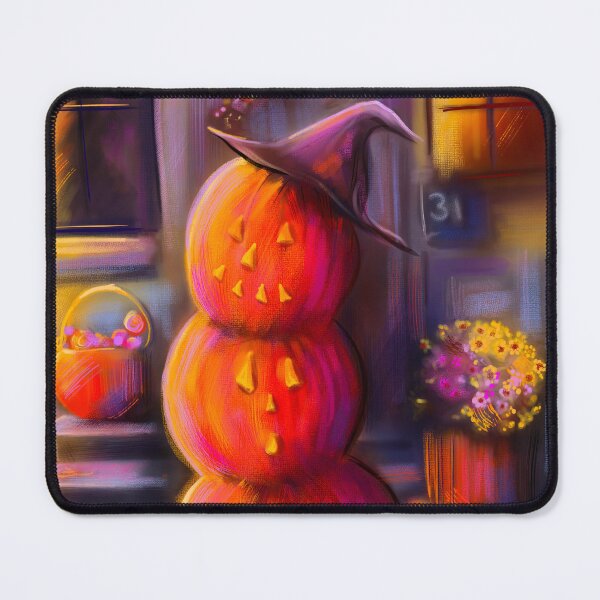 Item preview, Spooky Halloween House with Pumpkins and Witch - Trick or Treat designed and sold by ArtbyPriscilla.