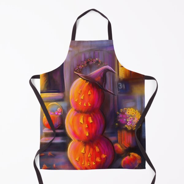 Item preview, Spooky Halloween House with Pumpkins and Witch - Trick or Treat designed and sold by ArtbyPriscilla.