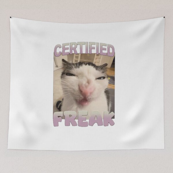 Item preview, certified freak - funny crunchy cat luna meme design designed and sold by JinxyArtistry.