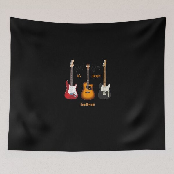 Item preview, It's Cheaper Than Therapy Perfect Gift For Guitarist designed and sold by AGreetee.
