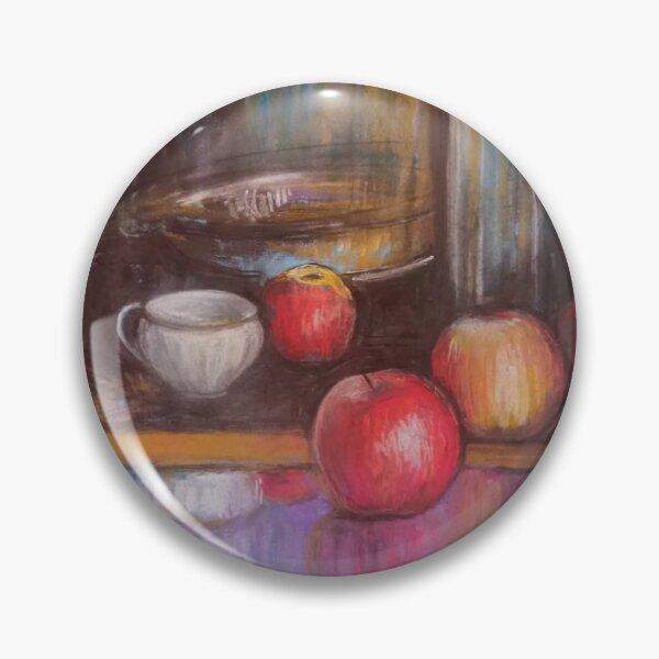 Item preview, Pastel drawing with a cup, plate and red fruits designed and sold by Monettess.