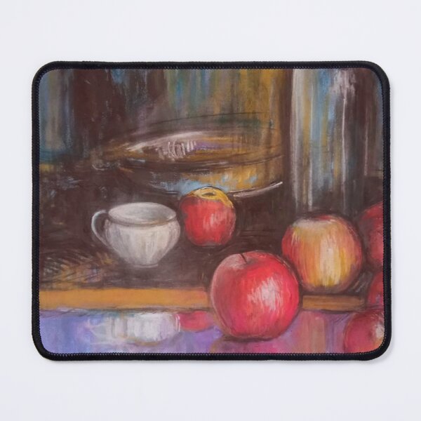 Item preview, Pastel drawing with a cup, plate and red fruits designed and sold by Monettess.
