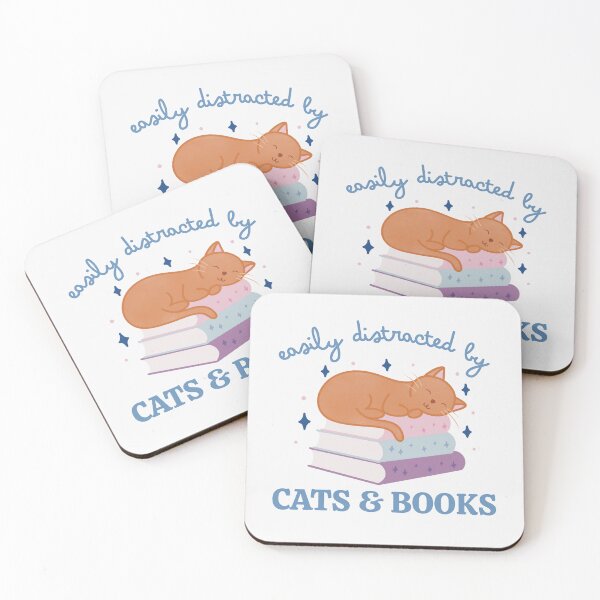 Item preview, Easily Distracted By Cats And Books Cute Bookish Orange Cat designed and sold by winterpumpkin.