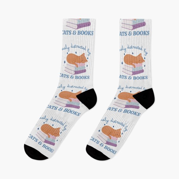 Item preview, Easily Distracted By Cats And Books Cute Bookish Orange Cat designed and sold by winterpumpkin.