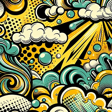 Artwork thumbnail, Retro Colorful Comic Pattern by RockBeeDesigns