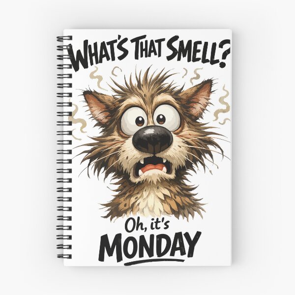 Item preview, What's That Smell? Oh, It’s Monday – Funny Messy Wolf Sticker designed and sold by FamaPod.