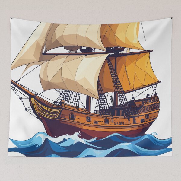 Item preview, Vintage Sailing Ship – Classic Nautical Illustration designed and sold by sorryNOTsorry.brand.