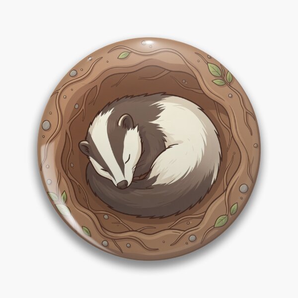 Item preview, Sleeping Badger in Burrow – Cozy Woodland Animal Illustration designed and sold by myforestfog.