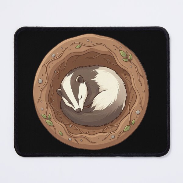 Item preview, Sleeping Badger in Burrow – Cozy Woodland Animal Illustration designed and sold by myforestfog.