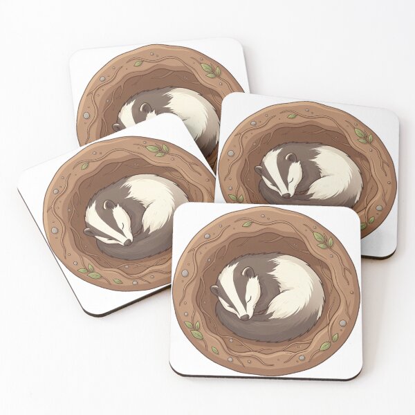 Item preview, Sleeping Badger in Burrow – Cozy Woodland Animal Illustration designed and sold by myforestfog.