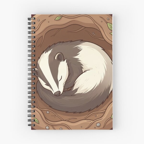 Item preview, Sleeping Badger in Burrow – Cozy Woodland Animal Illustration designed and sold by myforestfog.