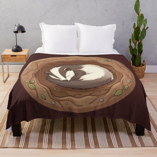 Item preview, Sleeping Badger in Burrow – Cozy Woodland Animal Illustration designed and sold by myforestfog.