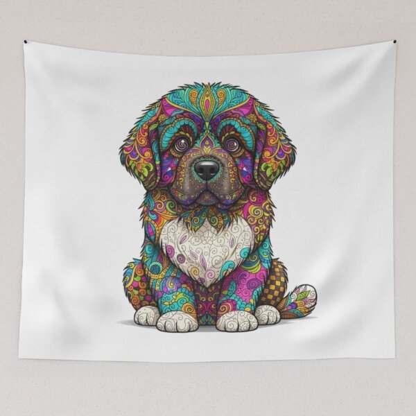 Item preview, Colorful and Fun Newfie designed and sold by PaintedbyCarol.