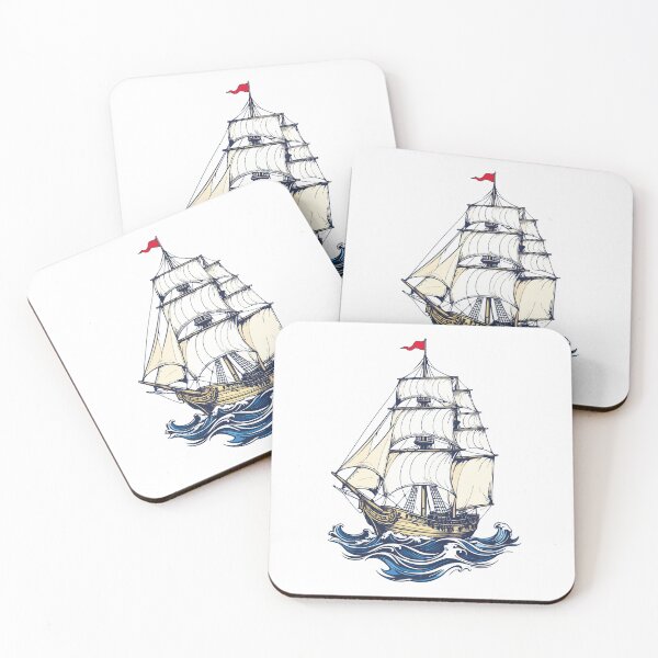 Item preview, Vintage Sailing Ship – Nautical Adventure Illustration designed and sold by sorryNOTsorry.brand.