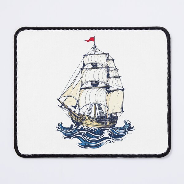 Item preview, Vintage Sailing Ship – Nautical Adventure Illustration designed and sold by sorryNOTsorry.brand.