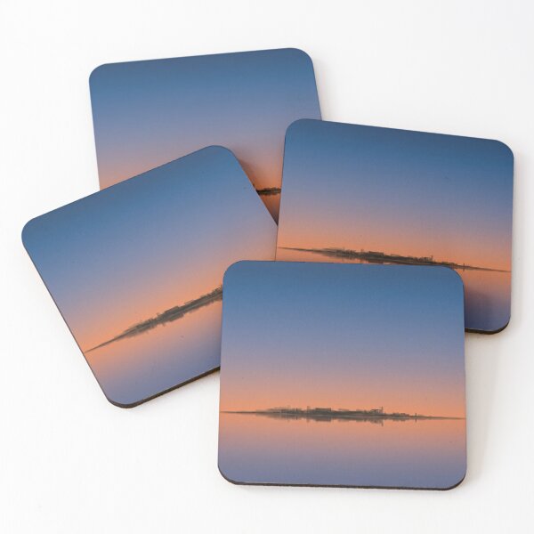Item preview, Faded Skylines – Port – Blue Coral designed and sold by Static Horizon Art.