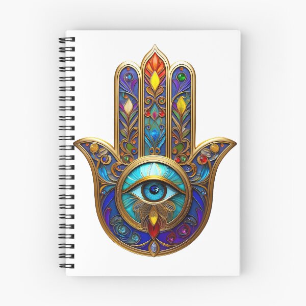 Item preview, Gold Colorful Hamsa Turquoise Sapphire Third Eye designed and sold by Lee Hiller Designs.