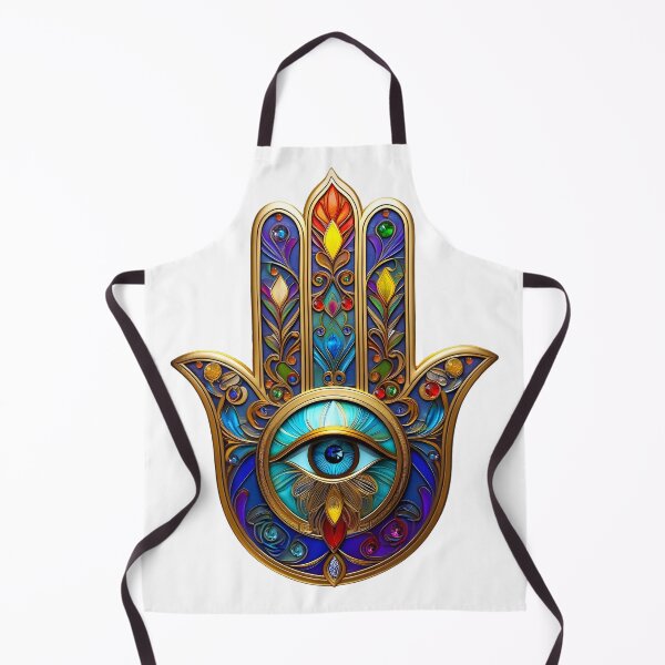 Item preview, Gold Colorful Hamsa Turquoise Sapphire Third Eye designed and sold by Lee Hiller Designs.