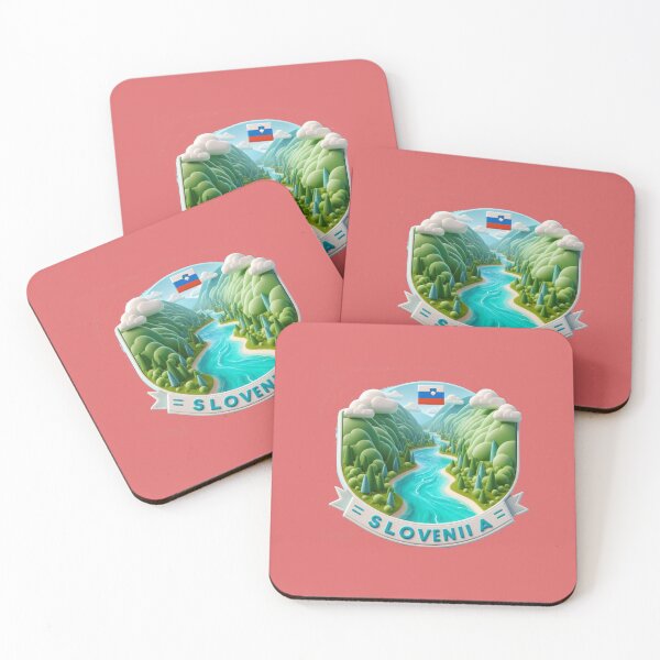 Item preview, Soča Valley Emerald River – Cute 3D Nature Label with Slovenia Flag   designed and sold by PaintMeWorld.