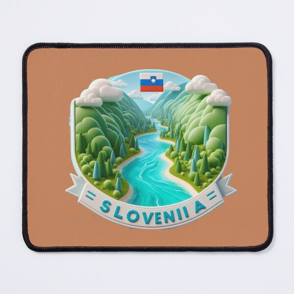 Item preview, Soča Valley Emerald River – Cute 3D Nature Label with Slovenia Flag   designed and sold by PaintMeWorld.