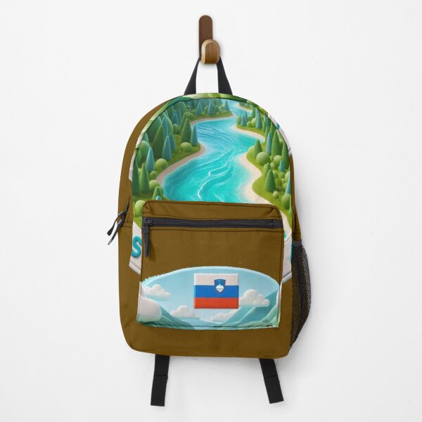 Item preview, Soča Valley Emerald River – Cute 3D Nature Label with Slovenia Flag designed and sold by PaintMeWorld.