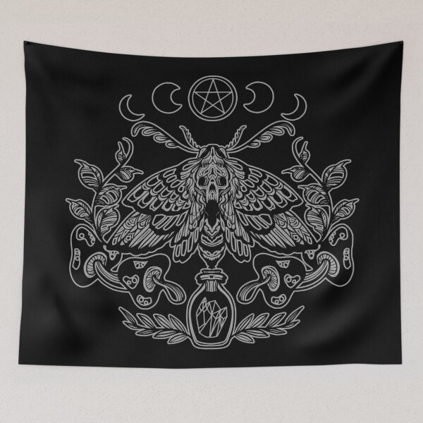 Item preview, Occult witchy moth - pagan witchcore aesthetic - skull Death head hawkmoth designed and sold by Fantasy Cache.