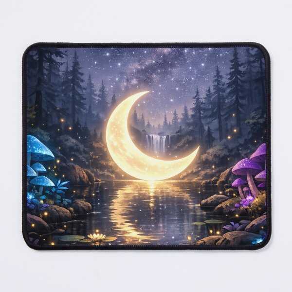 Item preview, Celestial Moon Sanctuary – Magical Forest Night Fantasy Art designed and sold by Alphakenon.