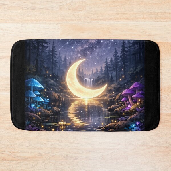 Item preview, Celestial Moon Sanctuary – Magical Forest Night Fantasy Art designed and sold by Alphakenon.