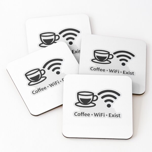 Item preview, Coffee WiFi Exist Funny Remote Work Sticker Minimal Work From Home Humor designed and sold by ZYNORAworld.