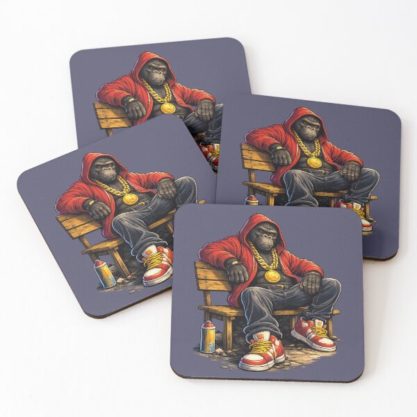 Item preview, Streetwise Gorilla in Red Hoodie designed and sold by Raddoodles.