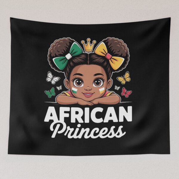 Item preview, African Princess Girl Nigeria and Zimbabwe Flag Mix Heritage Cute African designed and sold by BHMARTS.