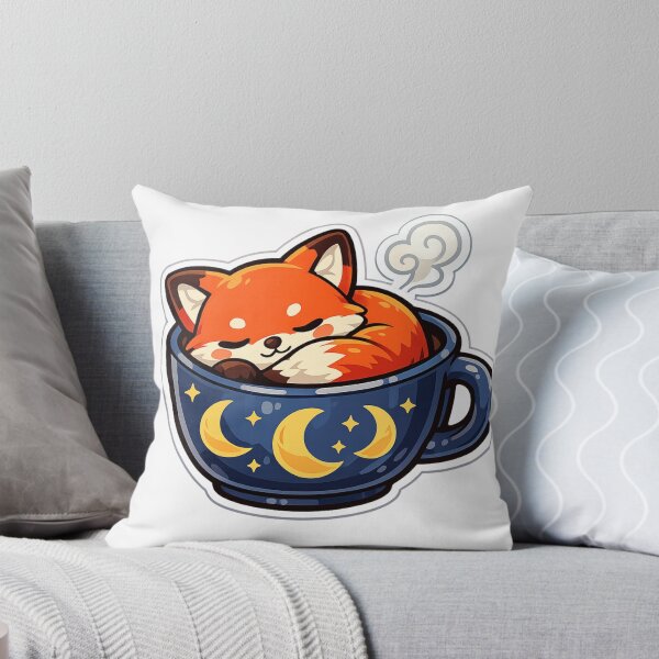 Item preview, Sleepy Fox with Coffee designed and sold by Iail Ioa.