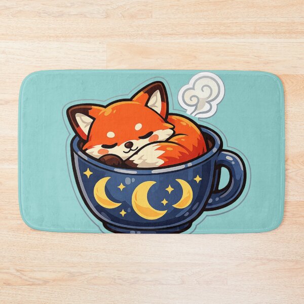 Item preview, Sleepy Fox with Coffee designed and sold by Iail Ioa.