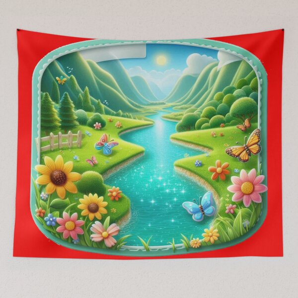 Item preview,  Soča Valley Emerald River – Cute 3D Nature Label with Slovenia Flag   designed and sold by PaintMeWorld.