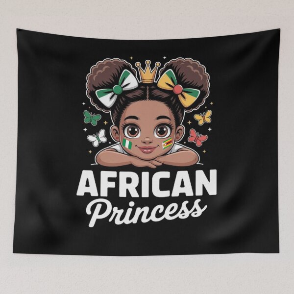 Item preview, African Princess Girl Nigeria and Zimbabwe Flag Mix Heritage Cute African designed and sold by BHMARTS.