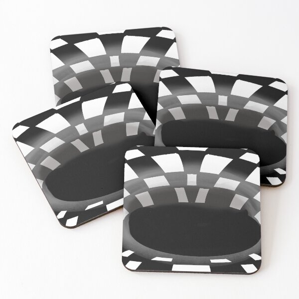 Item preview, 3D Optical Illusion Vortex Rug – Black and White Checkered Bottomless Hole in the floor effect for Living Room & Gamer Decor designed and sold by Artonmytee.