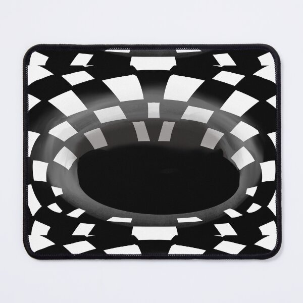 Item preview, 3D Optical Illusion Vortex Rug – Black and White Checkered Bottomless Hole in the floor effect for Living Room & Gamer Decor designed and sold by Artonmytee.