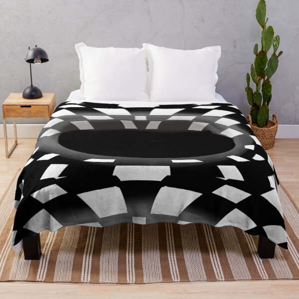 Item preview, 3D Optical Illusion Vortex Rug – Black and White Checkered Bottomless Hole in the floor effect for Living Room & Gamer Decor designed and sold by Artonmytee.