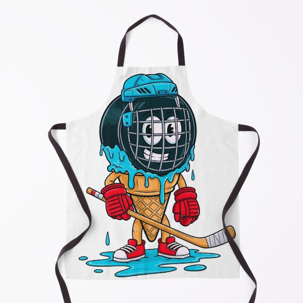 Item preview, Melting Ice Cream Hockey Mascot Cartoon Illustration designed and sold by designleon19.