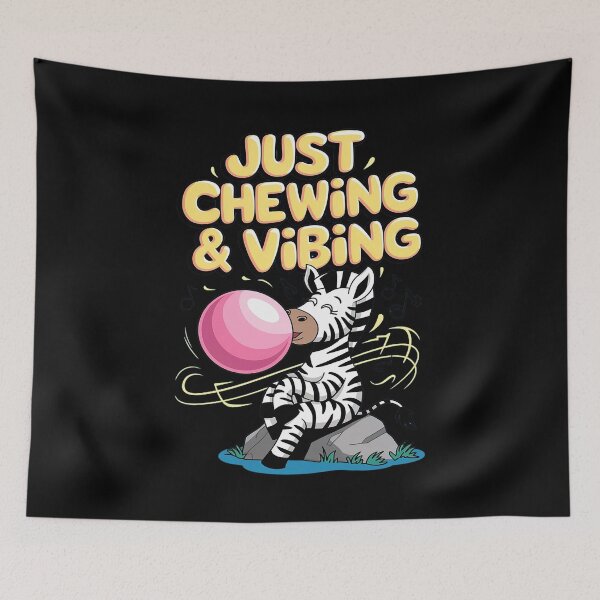Item preview,  Bubblegum Zebra Just Chewing Vibing  designed and sold by joyouartArt.