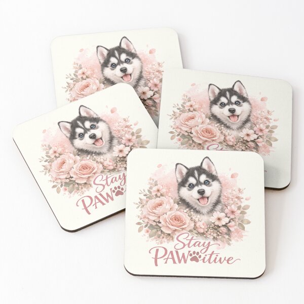 Item preview, Stay Pawsitive - Cute Dog Floral Design designed and sold by BlushMoodStudio.
