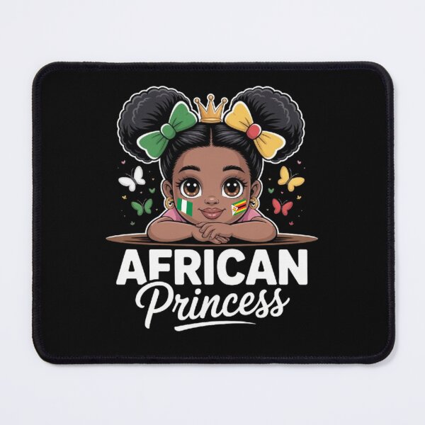 Item preview, African Princess Girl Nigeria and Zimbabwe Flag Mix Heritage Cute African designed and sold by BHMARTS.