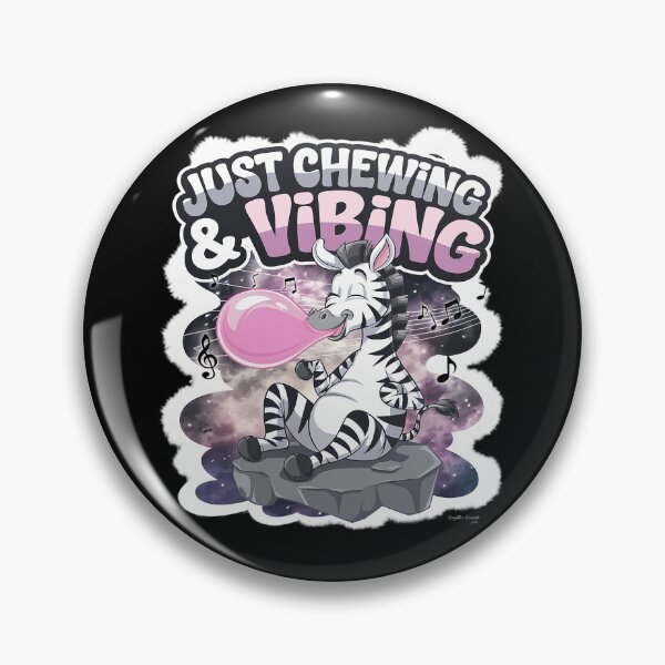 Item preview, Bubblegum Zebra Just Chewing Vibing  designed and sold by joyouartArt.