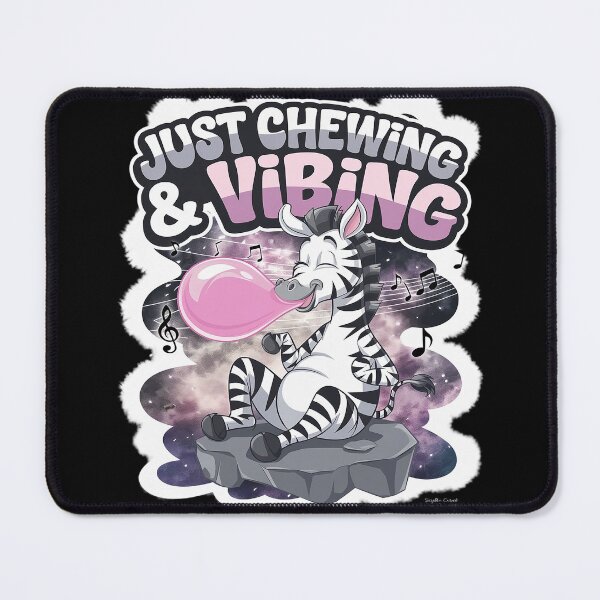 Item preview, Bubblegum Zebra Just Chewing Vibing designed and sold by joyouartArt.